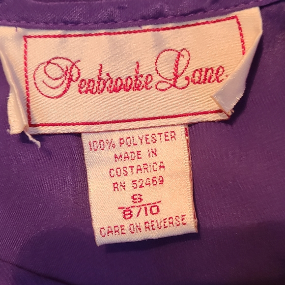 (401) Pembroke Lane Woman's Short Sleeve Blouse, Size: Small Color: Purple - Picture 6 of 13